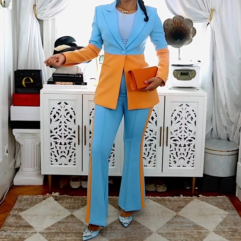 Blue & Orange Suit